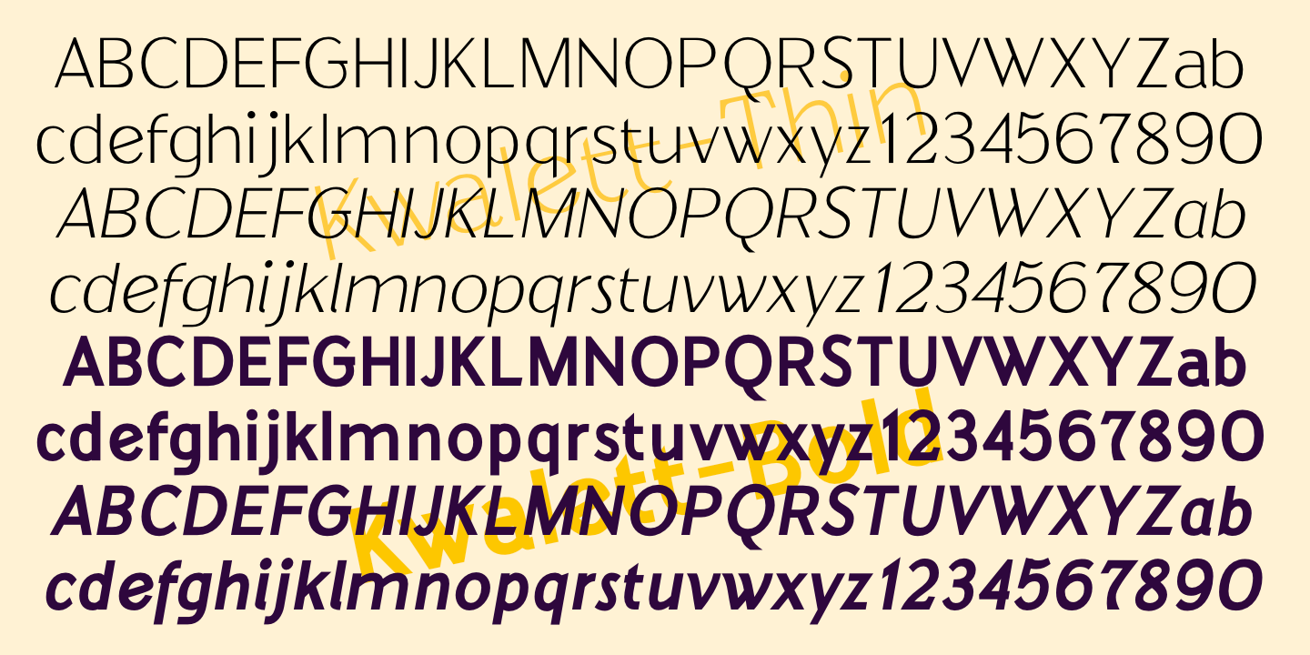 Kwalett Light Italic Font preview